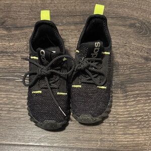 Adidas Kids Black and Neon Sneakers